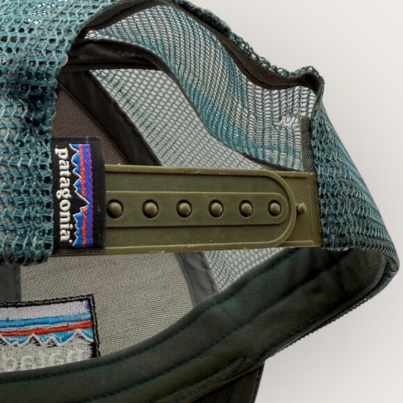 Patagonia Trucker Hat Brown Green Mesh Snapback Adjustable Cap - Picture 8 of 8